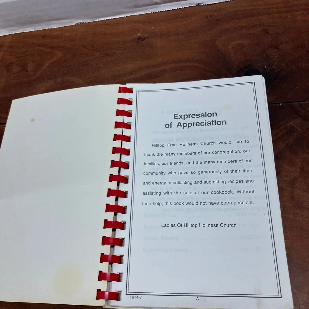 Berry-good Recipes Hilltop Free Holiness Church Tahlequah OK Vintage Cookbook